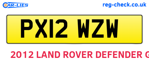 PX12WZW are the vehicle registration plates.