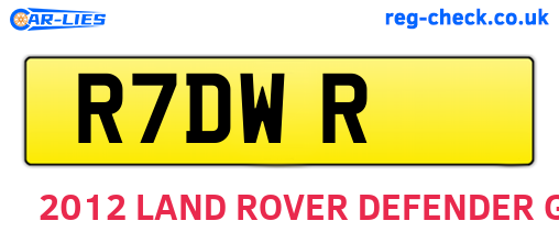 R7DWR are the vehicle registration plates.