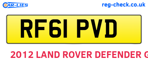 RF61PVD are the vehicle registration plates.