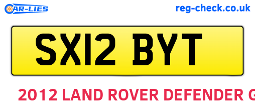 SX12BYT are the vehicle registration plates.