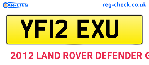 YF12EXU are the vehicle registration plates.
