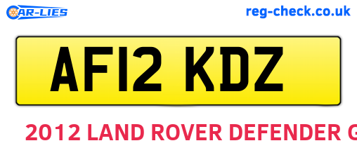 AF12KDZ are the vehicle registration plates.