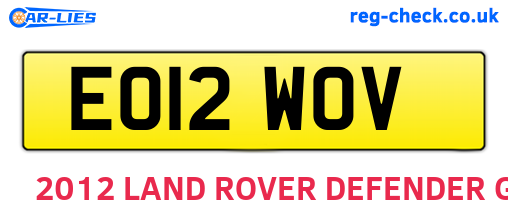 EO12WOV are the vehicle registration plates.