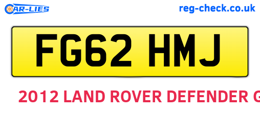 FG62HMJ are the vehicle registration plates.