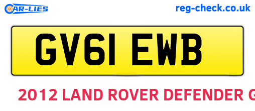 GV61EWB are the vehicle registration plates.