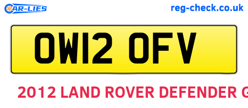 OW12OFV are the vehicle registration plates.