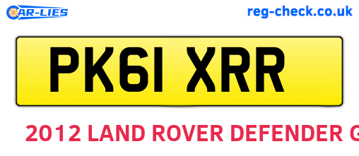 PK61XRR are the vehicle registration plates.