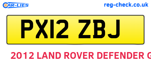 PX12ZBJ are the vehicle registration plates.