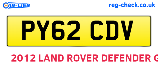 PY62CDV are the vehicle registration plates.