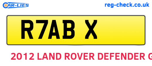 R7ABX are the vehicle registration plates.