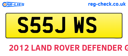 S55JWS are the vehicle registration plates.