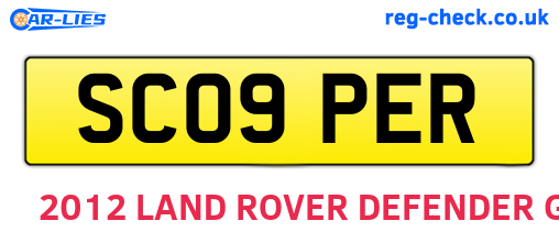 SC09PER are the vehicle registration plates.