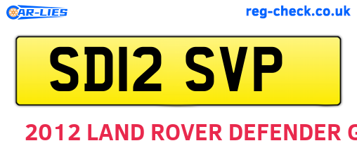 SD12SVP are the vehicle registration plates.