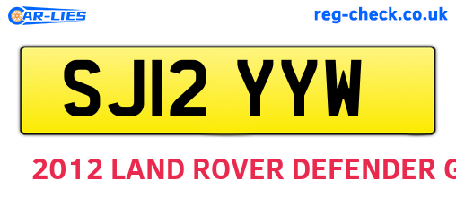 SJ12YYW are the vehicle registration plates.
