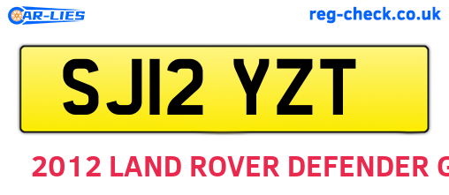 SJ12YZT are the vehicle registration plates.