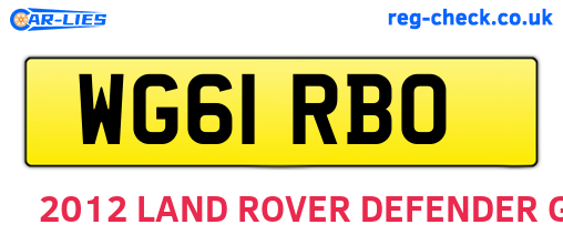 WG61RBO are the vehicle registration plates.