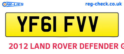 YF61FVV are the vehicle registration plates.