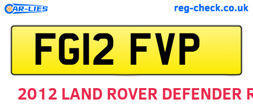 FG12FVP are the vehicle registration plates.