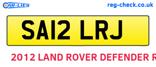 SA12LRJ are the vehicle registration plates.