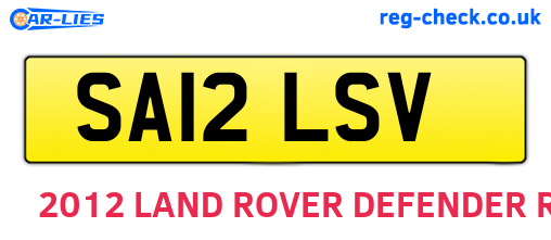 SA12LSV are the vehicle registration plates.