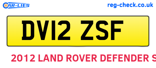 DV12ZSF are the vehicle registration plates.