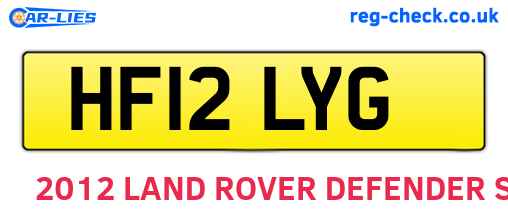 HF12LYG are the vehicle registration plates.