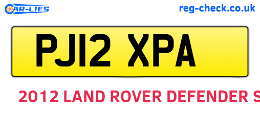 PJ12XPA are the vehicle registration plates.