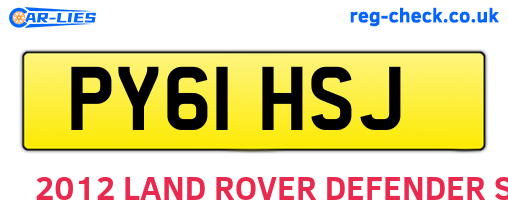 PY61HSJ are the vehicle registration plates.