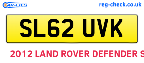 SL62UVK are the vehicle registration plates.