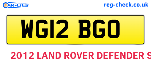 WG12BGO are the vehicle registration plates.