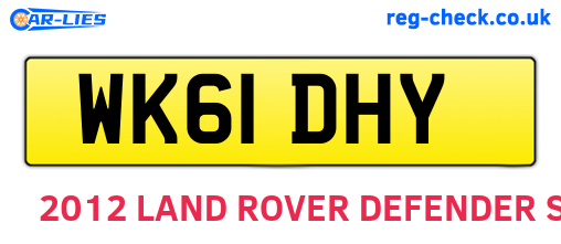WK61DHY are the vehicle registration plates.