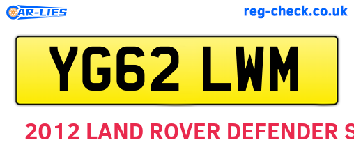 YG62LWM are the vehicle registration plates.