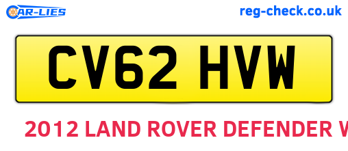 CV62HVW are the vehicle registration plates.