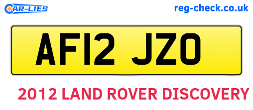 AF12JZO are the vehicle registration plates.