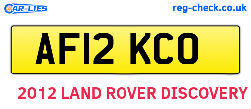 AF12KCO are the vehicle registration plates.