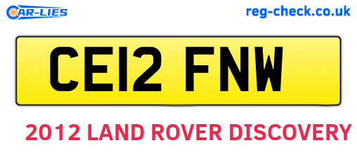 CE12FNW are the vehicle registration plates.