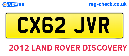 CX62JVR are the vehicle registration plates.
