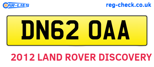 DN62OAA are the vehicle registration plates.