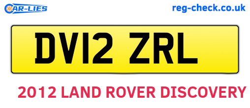 DV12ZRL are the vehicle registration plates.