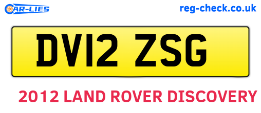 DV12ZSG are the vehicle registration plates.