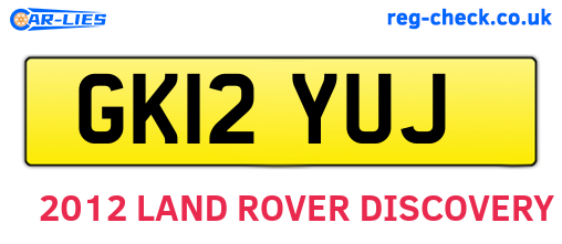 GK12YUJ are the vehicle registration plates.
