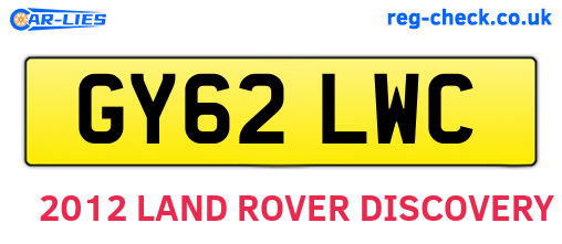 GY62LWC are the vehicle registration plates.