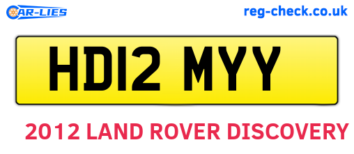 HD12MYY are the vehicle registration plates.