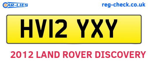 HV12YXY are the vehicle registration plates.