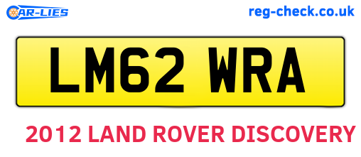 LM62WRA are the vehicle registration plates.