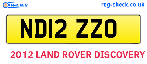 ND12ZZO are the vehicle registration plates.