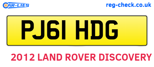 PJ61HDG are the vehicle registration plates.