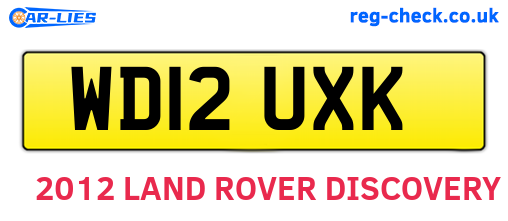 WD12UXK are the vehicle registration plates.