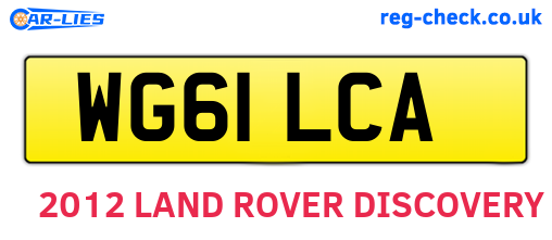 WG61LCA are the vehicle registration plates.