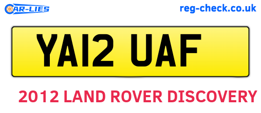YA12UAF are the vehicle registration plates.